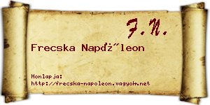 Frecska Napóleon névjegykártya
